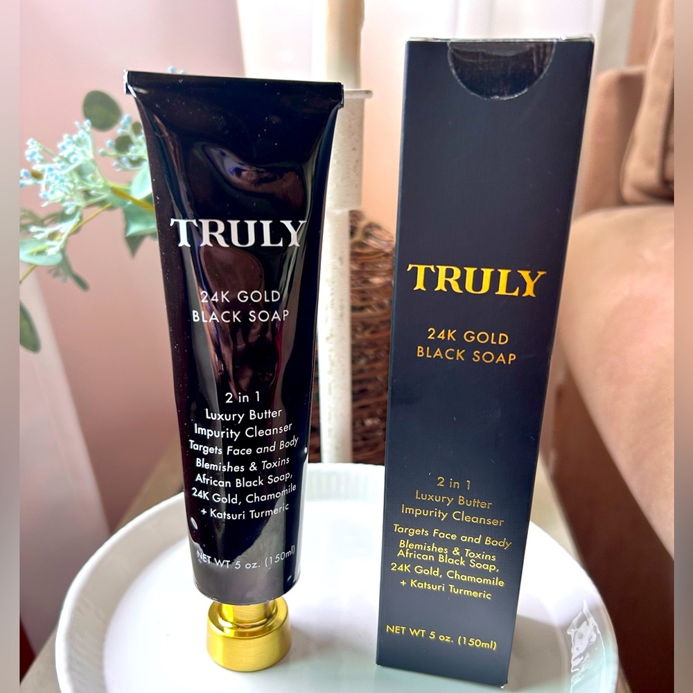TRULY 24K Gold Black Soap Luxury Butter Impurity Cleanser for Face and Body NEW